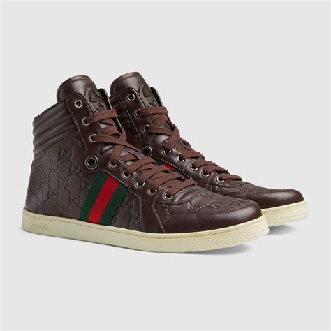 mens gucci shoes high tops|Gucci high top sneaker.